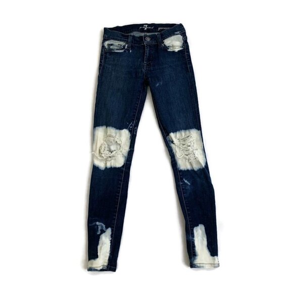 7 for all Mankind Skinny Jeans Gwenevere Bleached Size 24 - Picture 1 of 8